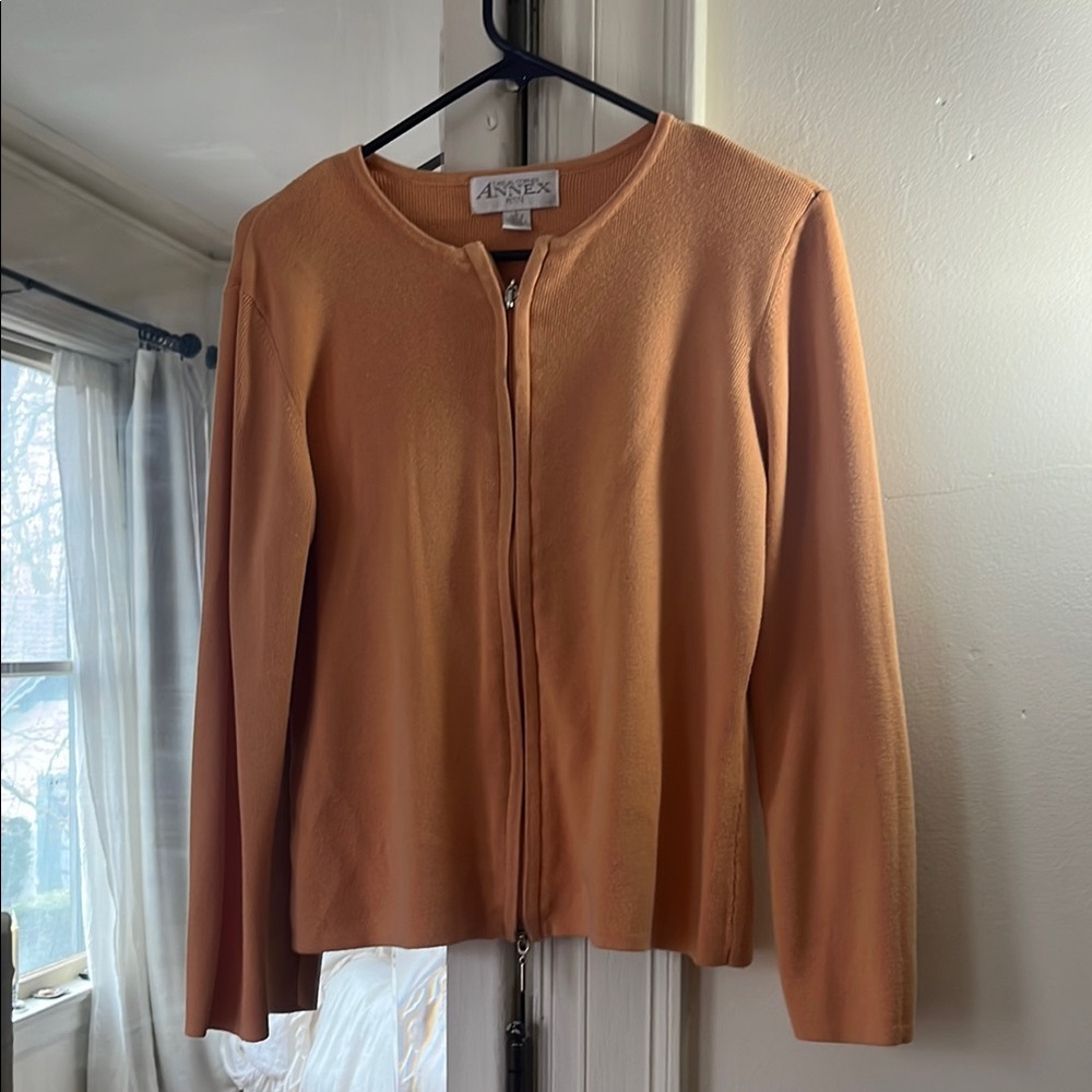 Annex Orange Zip-Up Cardigan